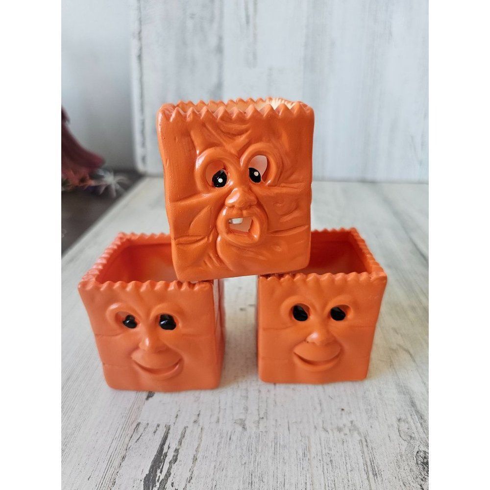Robert Allen‎ candle anthropomorphic pumpkin jack-o'-lantern tea light Halloween